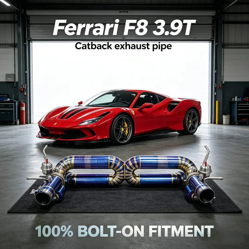 

Titanium Alloy Valvetronic Exhaust System Muffler for Ferrari F8 Spider/Tributo V8 3.9T 2019+ Performance Exhaust Pipes Upgrade