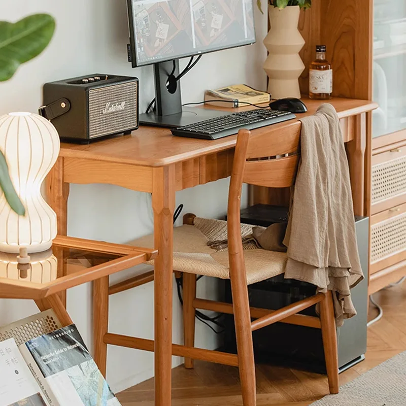 Solid wood desk computer desk drawer small table narrow  study dresser makeup table