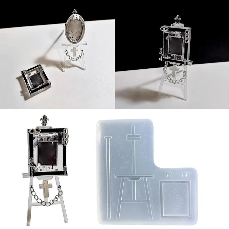 

F2TD Photo Frame Resin Mold Silicone,Picture Frame Silicone Mold for Epoxy Resin Hand-painted Easel Decorative Crafts Mold