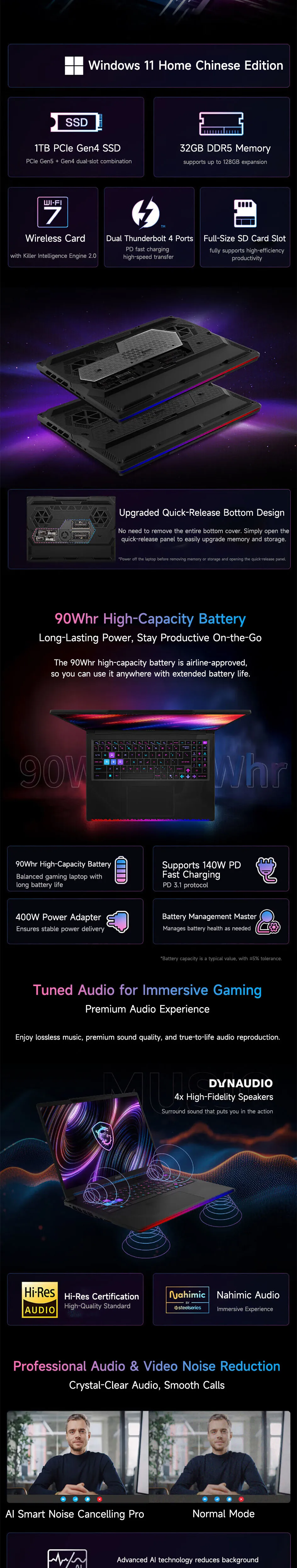 2026 MSI Raider 16 Max HX Gaming Laptop 16 Inch 2.5K 240Hz IPS Screen Netbook Ultra 9-285HX 32GB 1TB RTX5070Ti Notebook Computer