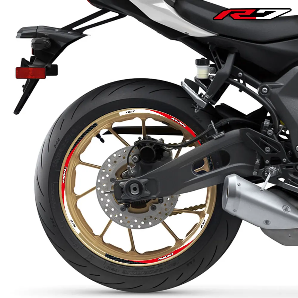 

Для Yamaha YZF-R7 YZFR7 2022 2023 17 дюймов аксессуары для мотоциклов наклейка обод шины декоративные наклейки Набор светоотражающих полос для колеса
