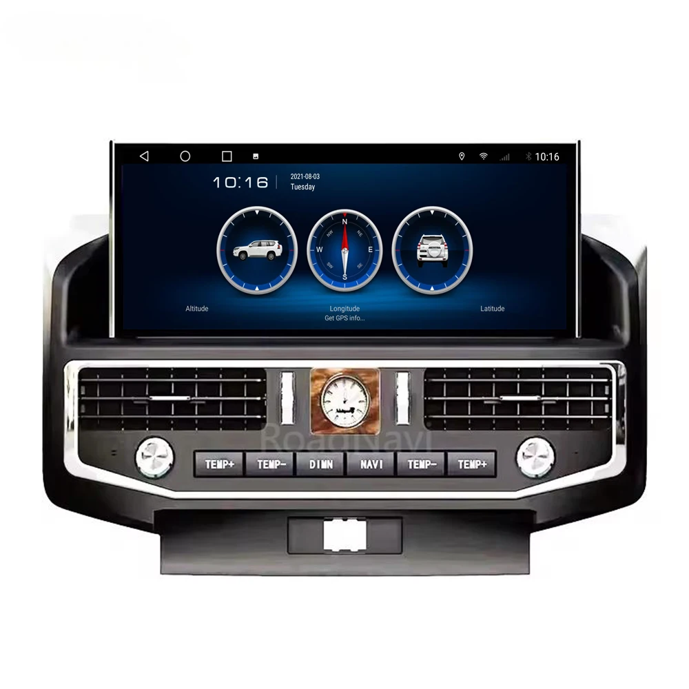 مشغل ديفيدي للسيارة لتويوتا لاند كروزر LC200 2008-2015 راديو السيارة لوحة القيادة المثبتة Carplay GPS