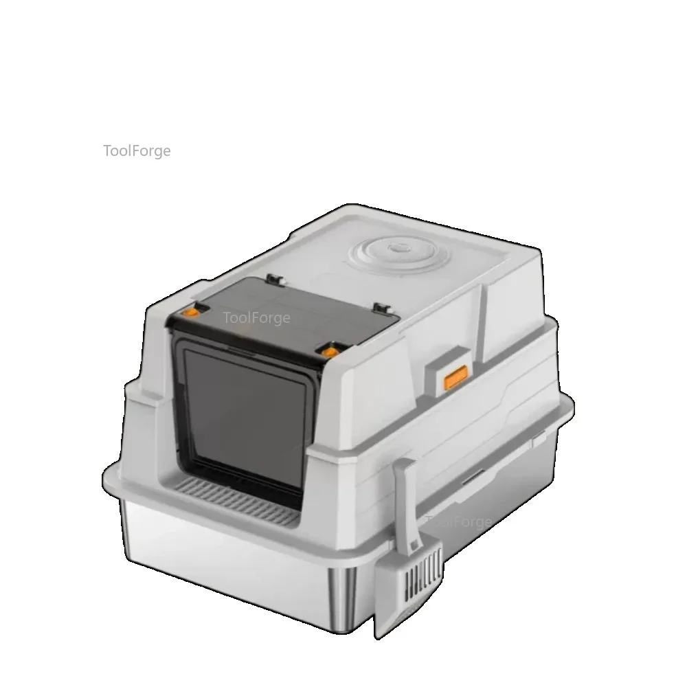 Stainless steel cat litter box is fully enclosed, oversized, splash-proof, non-stick, and easy to clean.