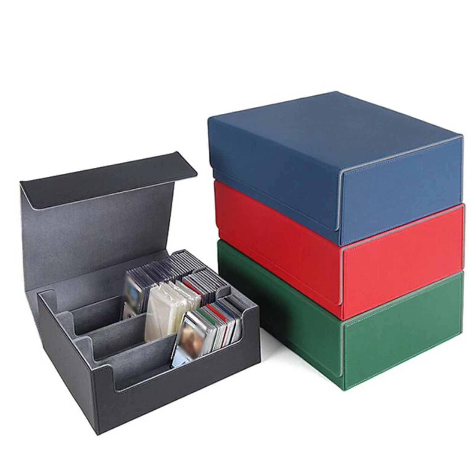 

1800+ Cards Card Deck Box Display PU Leather Standard Sturdy Gathering Card Toy for Container Sports Cards Case Playing Card Box