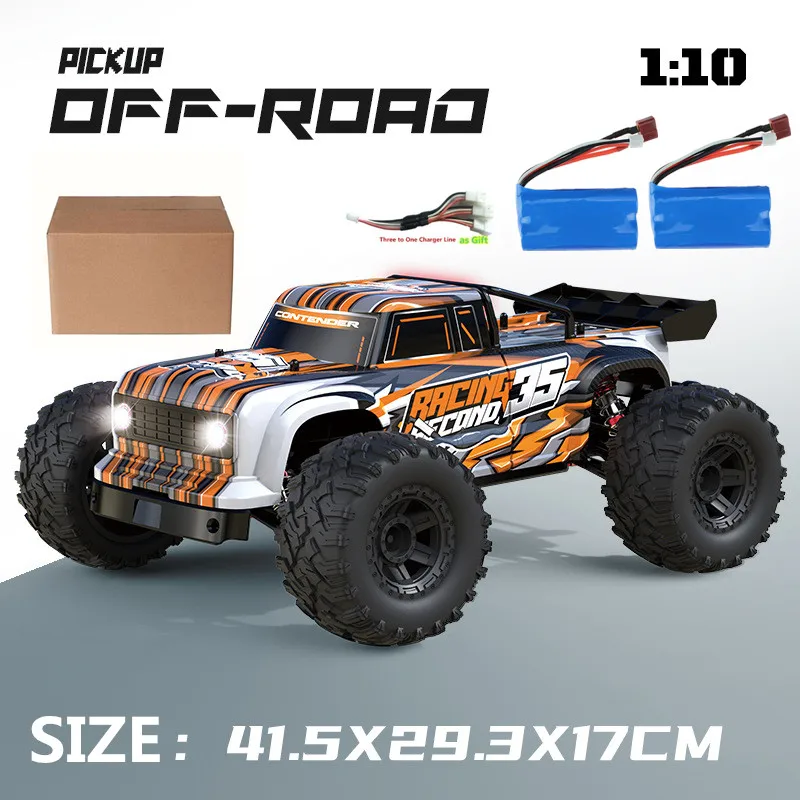 Update 70 Km/h Hoge Snelheid Rc Raceauto Retrofit Elektrische 2.4Ghz 1:10 Schaal 4wd Rc Vrachtwagen 4wd Schokdemper Off Road Voertuig Speelgoed