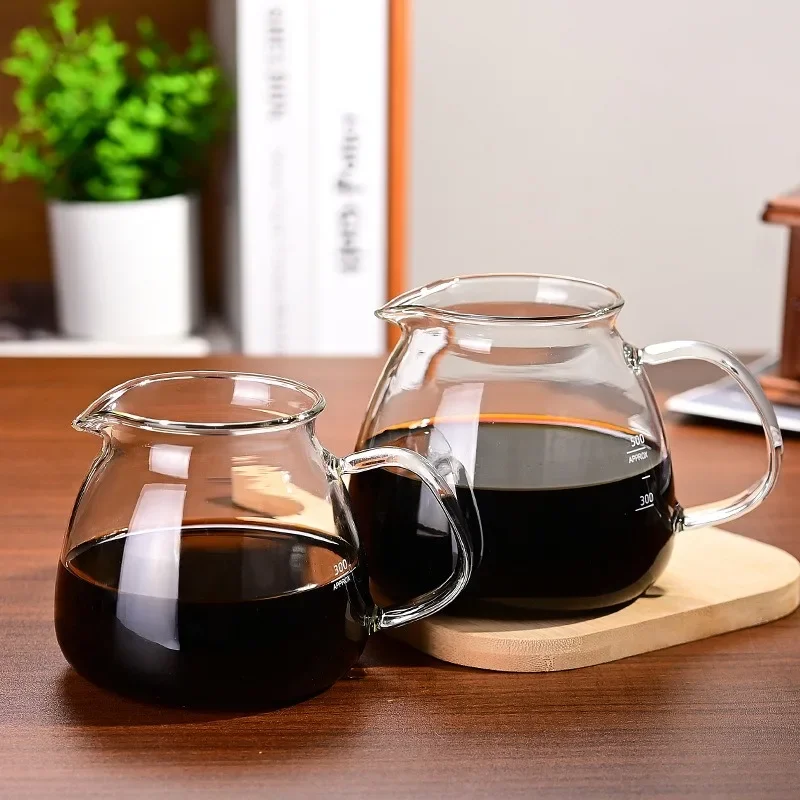 Borosilicate Glass Coffee Carafe Pot, Clear Heat Resistant Replacement for Drip Coffee Maker Brewer, Home Office Kitchen