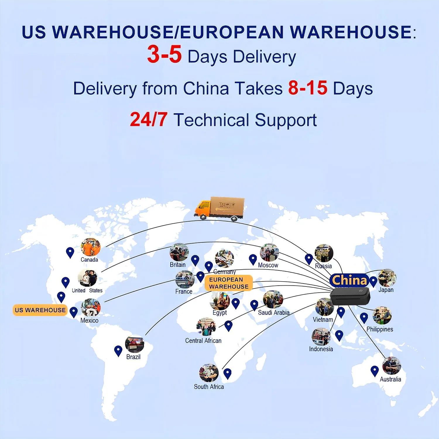 Picture 4: 203dpi Portable Shipping Thermal Label Printer Business 110mm ROHS Certified Power Adapter Express Warehouse Use