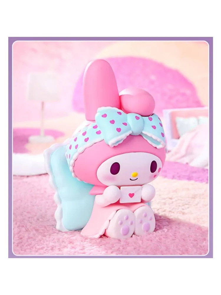 Original MINISO Sanrio Melody Kuromi Doll Animal Action Figure Model Toys Gifts Collection Ornament Decoration Holiday Gift