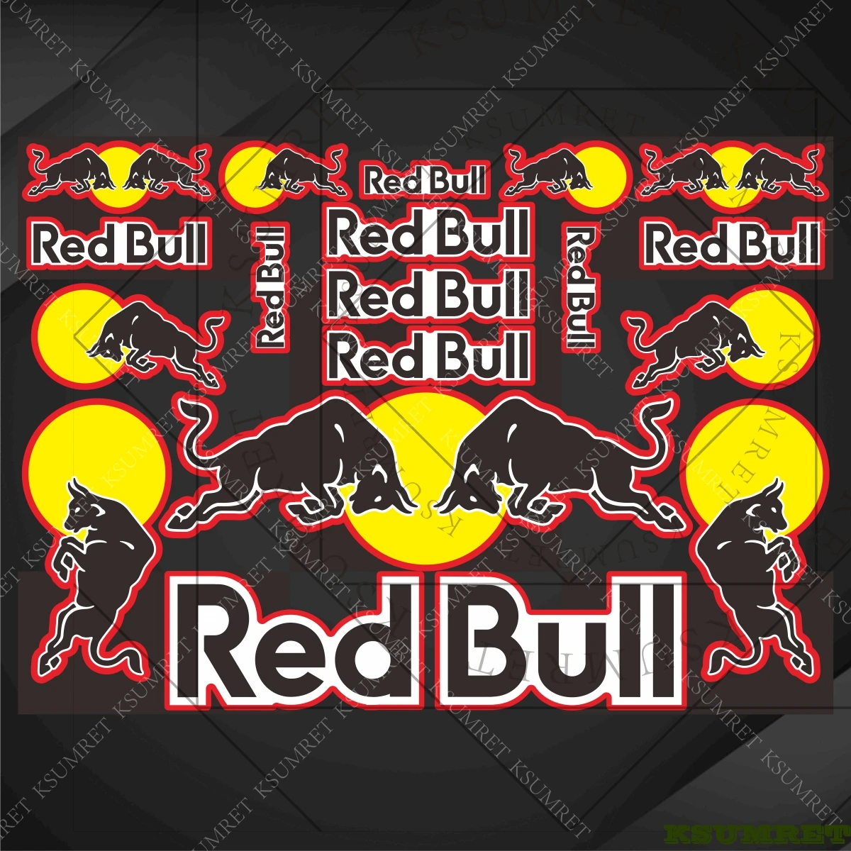 Para pegatina de toro rojo, calcomanía con emblema de motocicleta