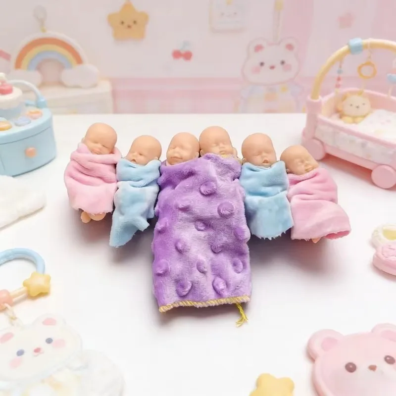 3 Zoll 6 teile/satz Nette Ganzkörper Silikon Baby Puppen Lebensechte Weiche Silikon Kleinkind Mini Puppe Geburtstag Weihnachten Geschenke – Detail 2
