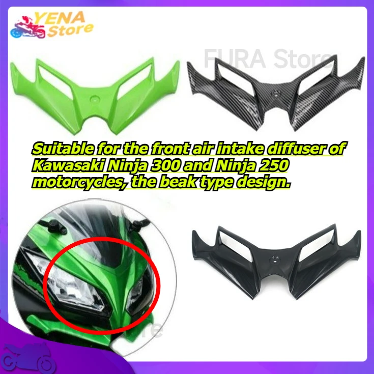

Suitable for Kawasaki Ninja 300 and Ninja 250 front fairing airfoil aerodynamic wing panel lower cover accessories