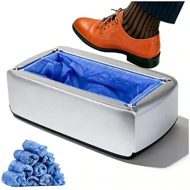 ABIT Shoe Cover Dispenser Machine With 100Pcs Automatic Covers, ABS Hands-Free Step-In For Home Lab Factory Indoor Use