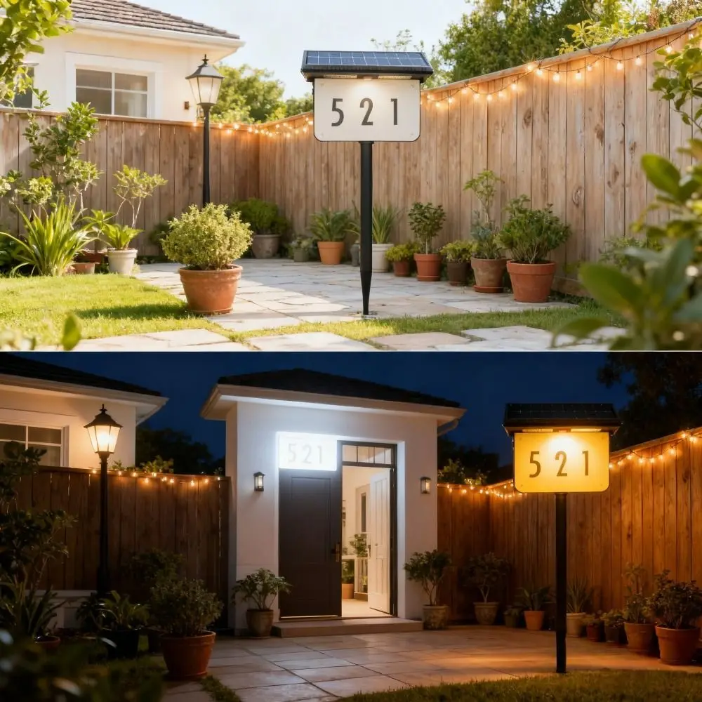 防水ソーラーアドレスサインライト多機能3色アンビエンスランプ太陽光発電家番号ライト壁掛け