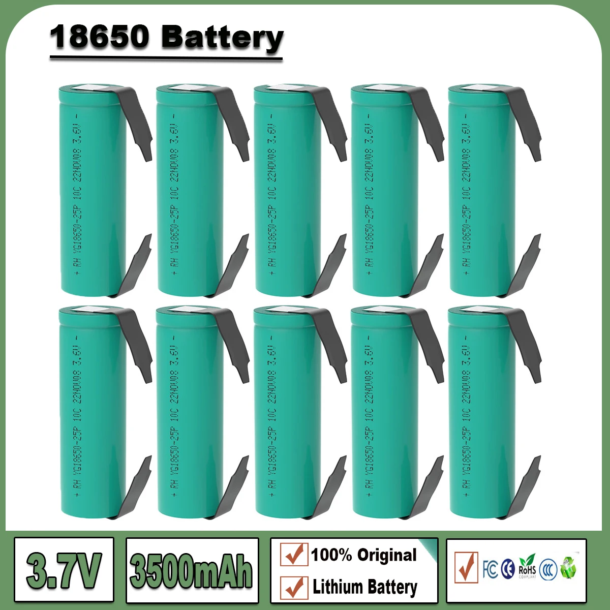 10-20Pcs 18650 Battery 3500mAh 3.7V Li-ion Rechargeable Battery 100% Original 18650 Battery For Flashlight Batteries