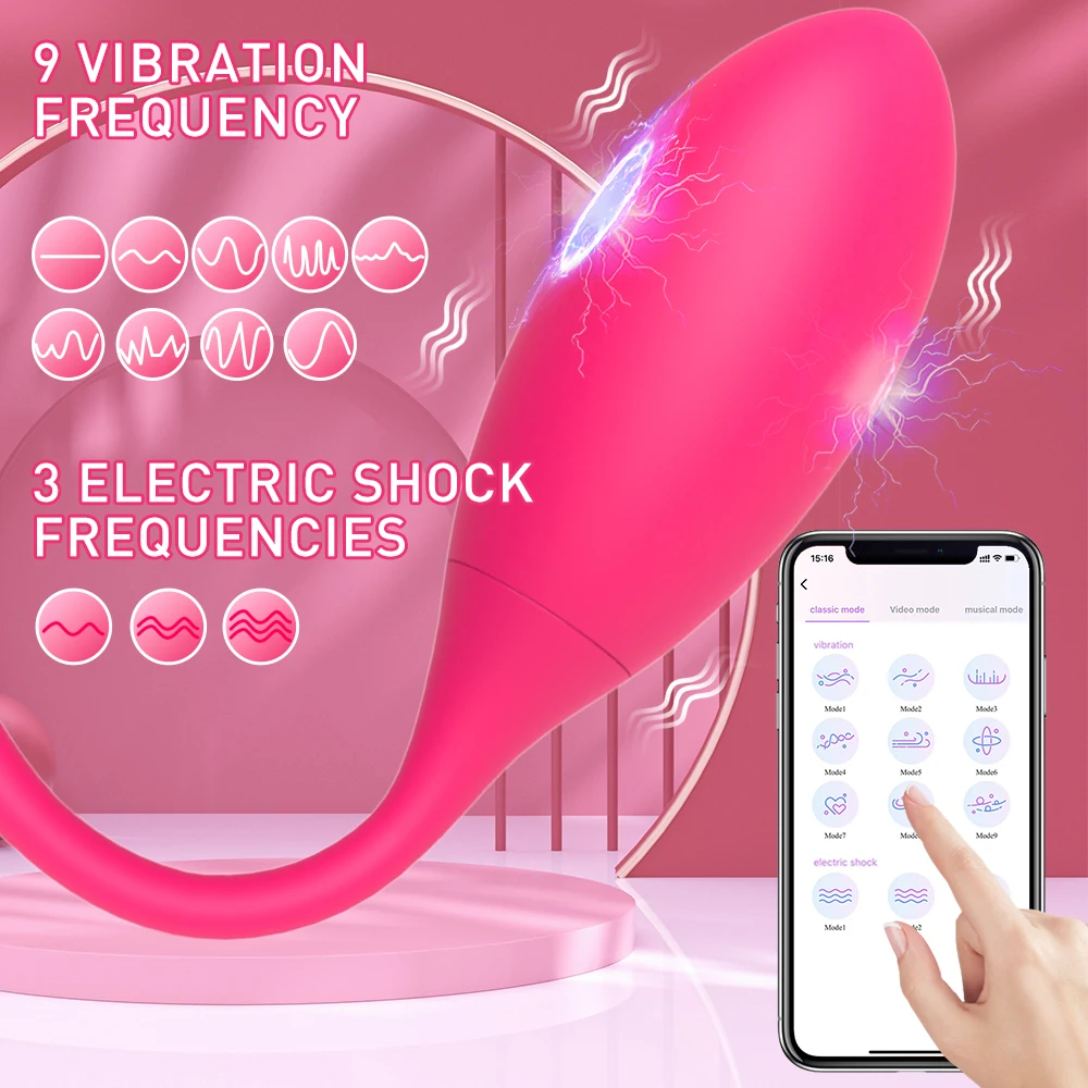 Electric Shock Wireless APP Remote Vibrator Vibrating Egg Vibrator G Spot Clitoris Stimulate Vagina Kegel Ball Sex Toy For Women