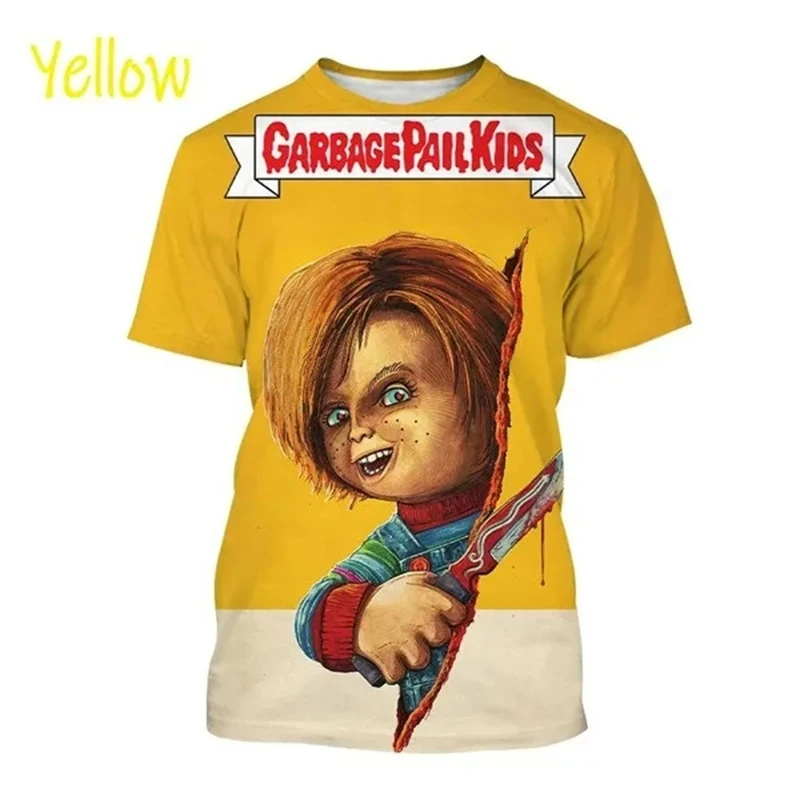 Nowe śmieszne kartoonowe wiadro na śmieci dla dzieci T-Shirt z nadrukiem 3D mężczyźni kobiety z krótkim rękawem w stylu Harajuku koszulka lato