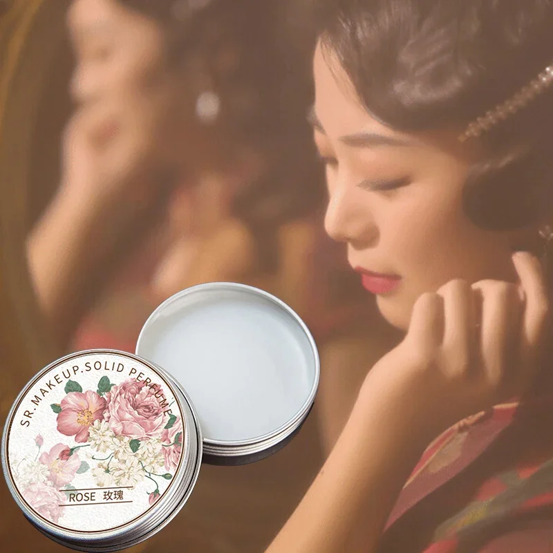 Portable Women Solid Perfume Rose Lotus Sakura Lavender Balm Retro Scent Fresh Elegant Lasting Fragrance Body Antiperspirant