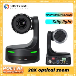 4K/1080P 30fps/60fps NDI PTZ Camera SDI HDMI IP USB Camera AI Tracking 20X Optical Zoom POE with Tally Light Church Live Stream