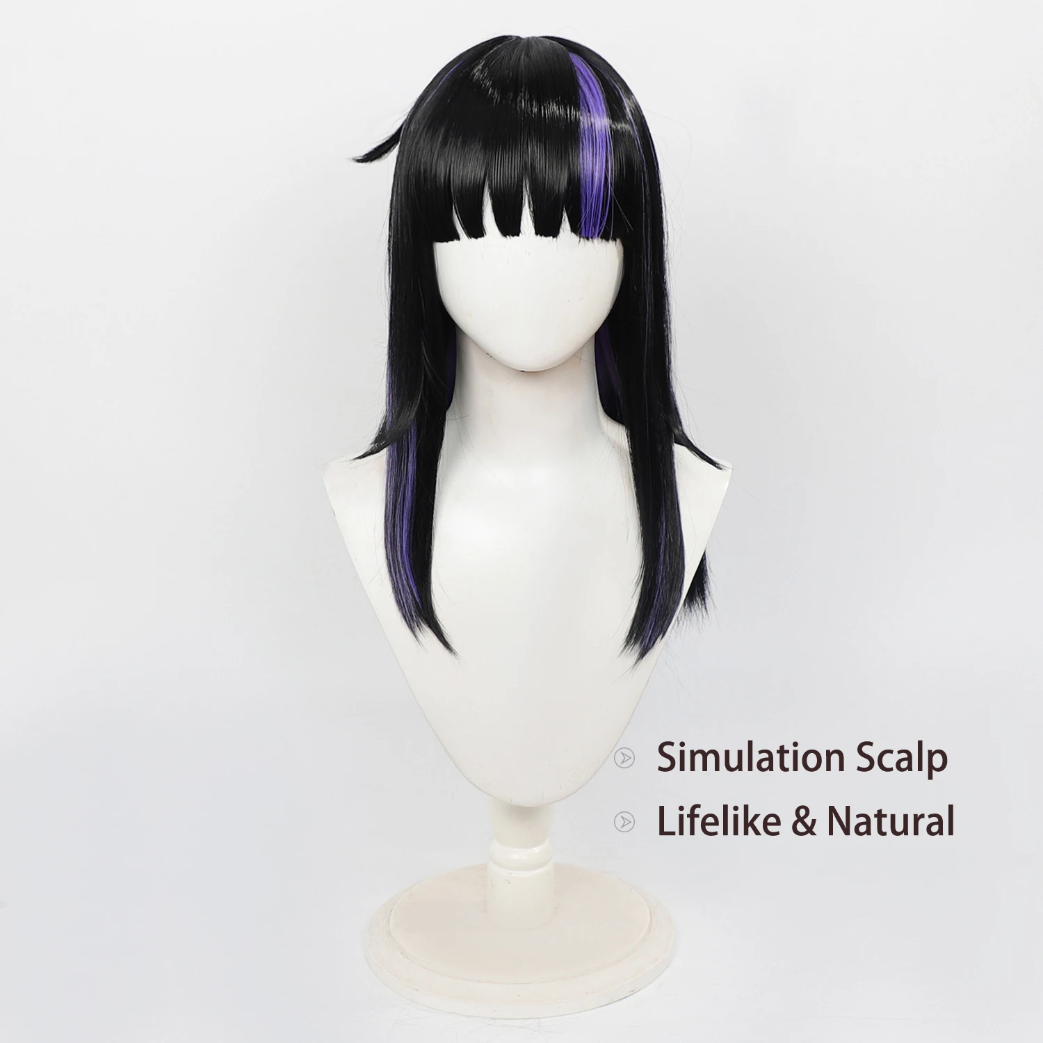 Limbus Company Cospaly Wig‌ Araya Anime Wig Long Black Anime Cospaly Wig Straight Roleplay Synthetic Wig for COS Halloween Party