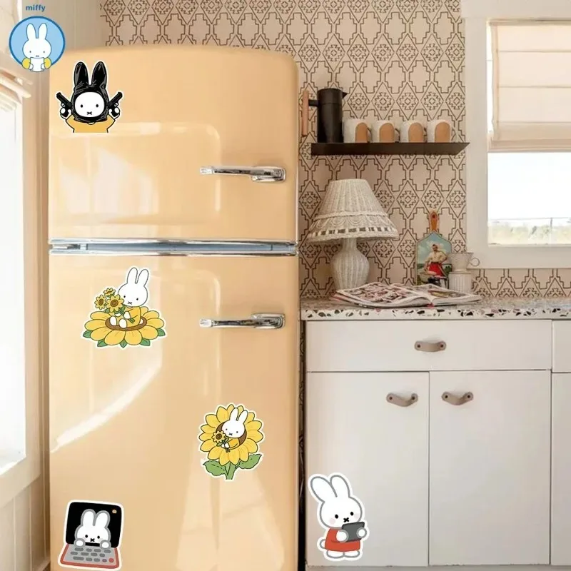 Kawaii Miffy Cute Cartoon Healing Series Baby Rabbit Cartoon Nosey Decorative Poster for Laptop Case and Travel Bag