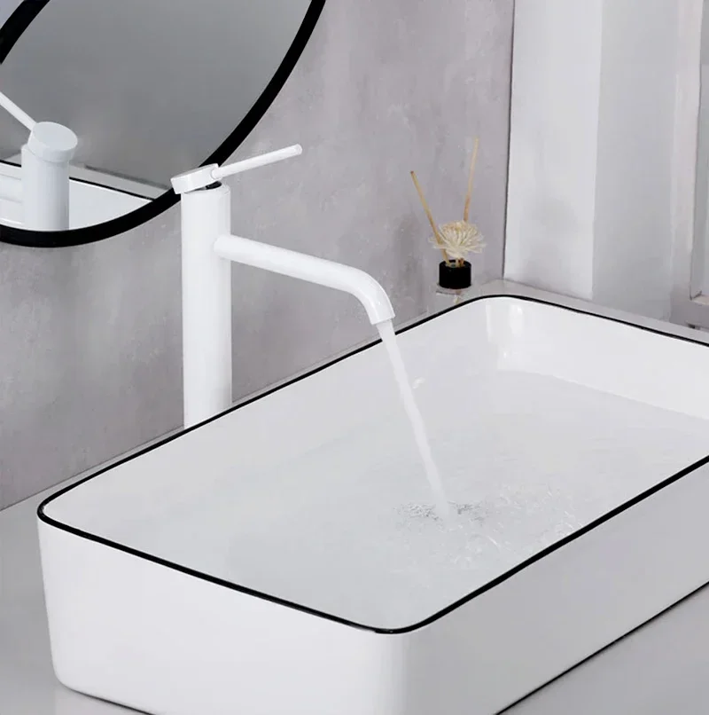 

Stainless Steel Bathroom Basin Faucet Modern Sink Mixer Tap Vanity Countertop Washstand Home Water Saving Fixture Contemporary