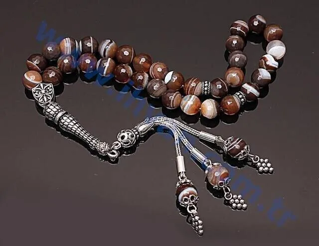 IQRAH Agate Stone Rosary (925 SETTING SILVER)