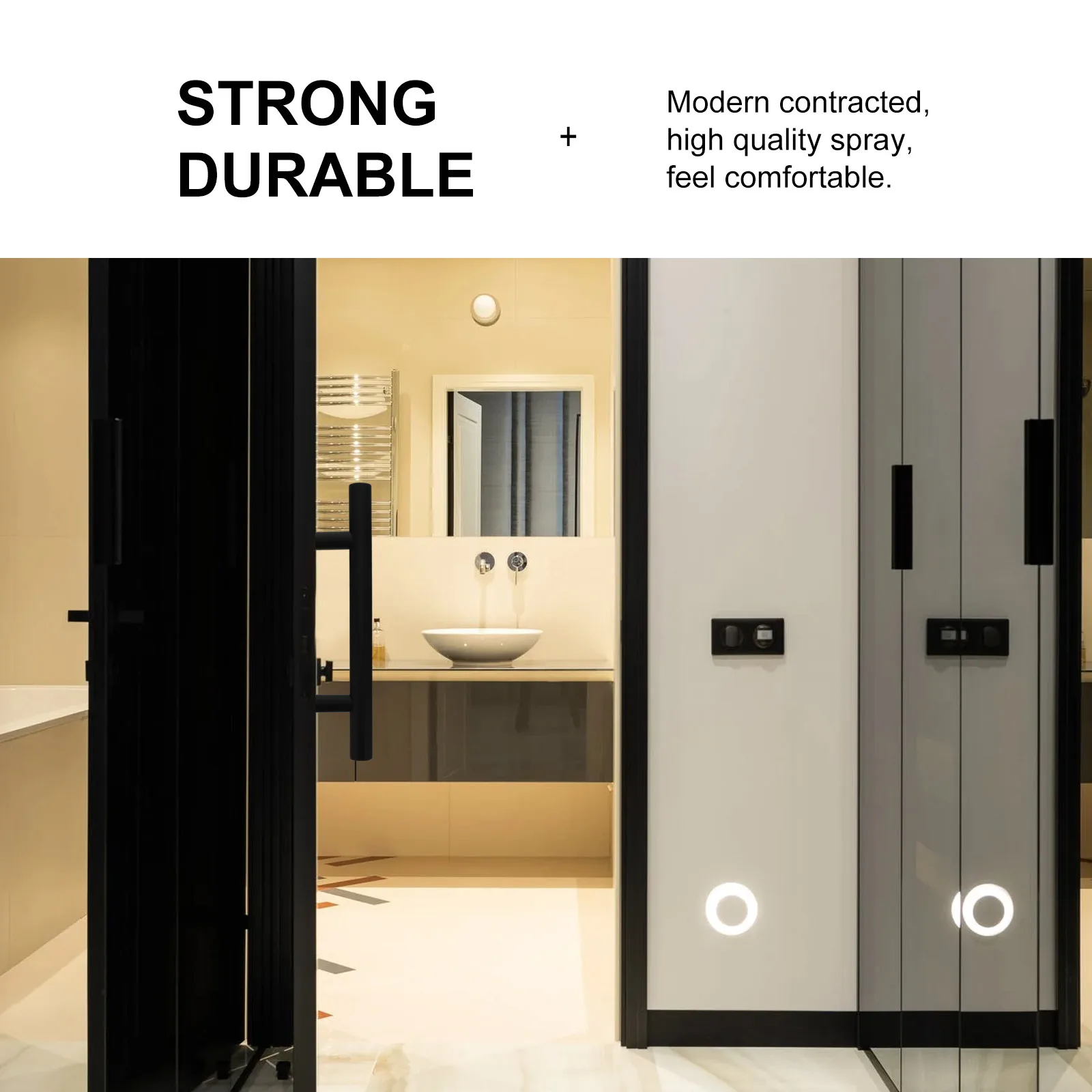 

1 шт., черная круглая ручка, дверная ручка шкафа, стальная ручка ящика, мебельная ручка для шкафа, прочная, простая установка, использование для домашнего офиса