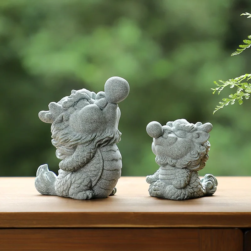 Figurine Decoration Cute Home Decoration Office Living Room Study Tea Pet Creative Bubble Dragon Crafts Fish Tank Landscape Gift