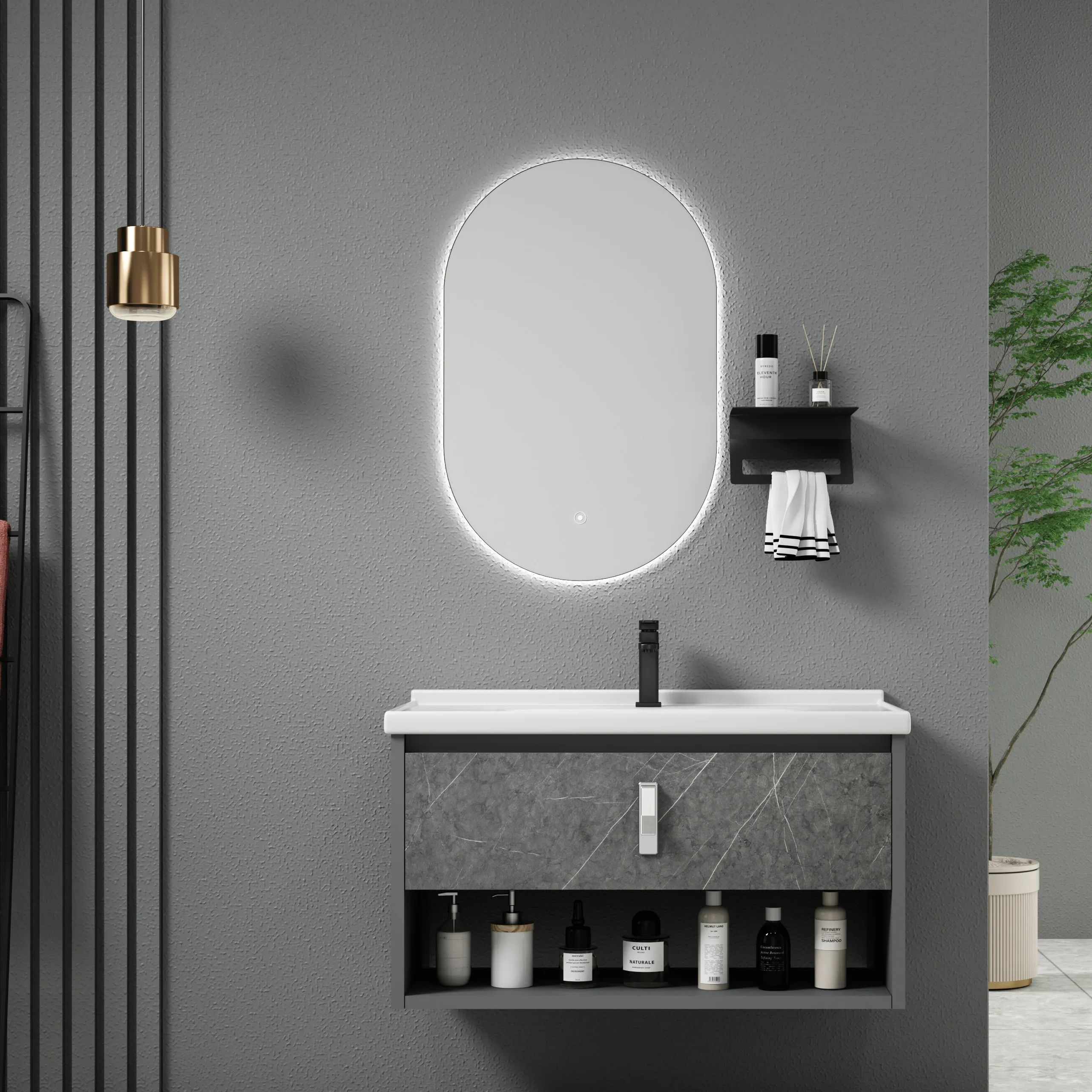 

Горячие продажи, профессиональный производитель, оптовая продажа, роскошный современный дизайн, туалетный столик для ванной комнаты с алюминиевым умывальником и шкафом для раковины Lux