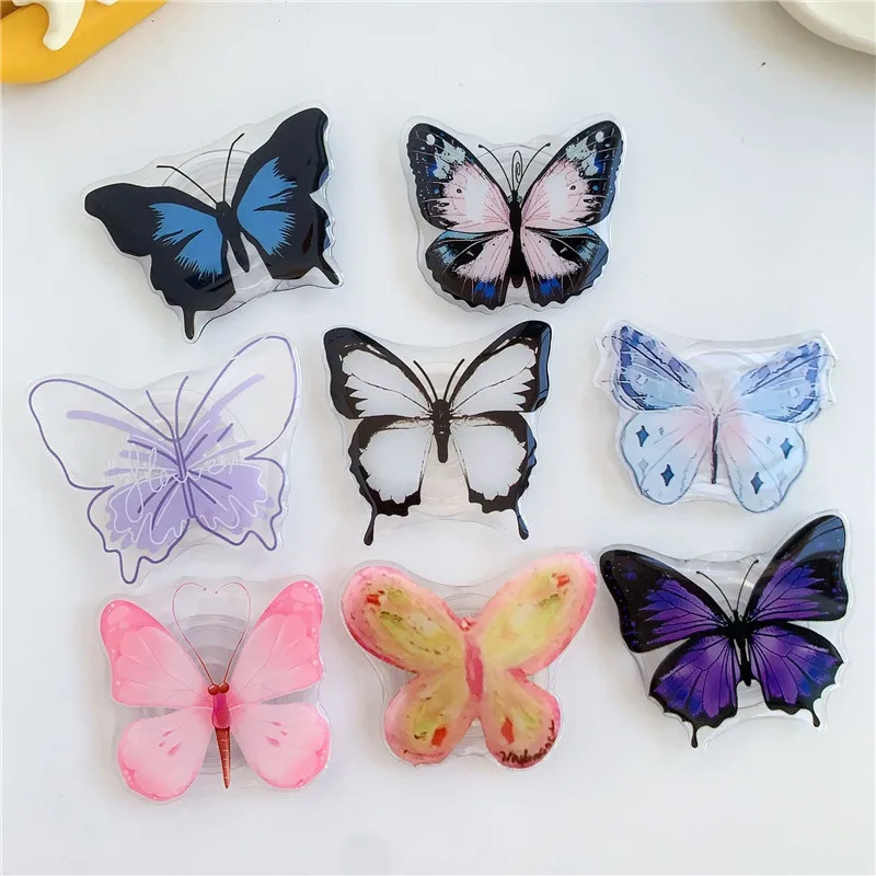 Butterfly Fan Dragonfly Mobile Phone Holder Stand  Anti-Fall Lazy Finger Ring Bracket Grip For IPhone 15 Samsung Foldable Hoder