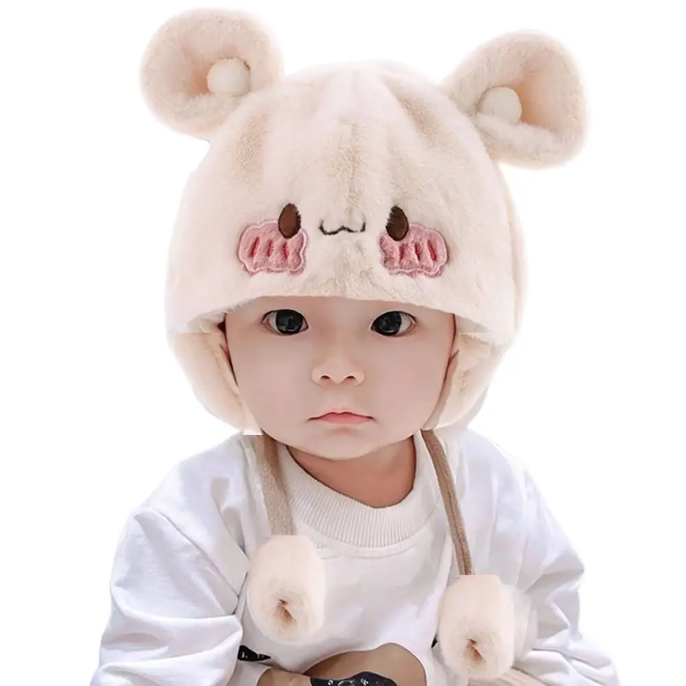 Soft Baby Children Plush Hat with Ears Cartoon Cute Autumn Winter Hat Earmuff Earflap Warmer Beanie Kids Baby Infant Children