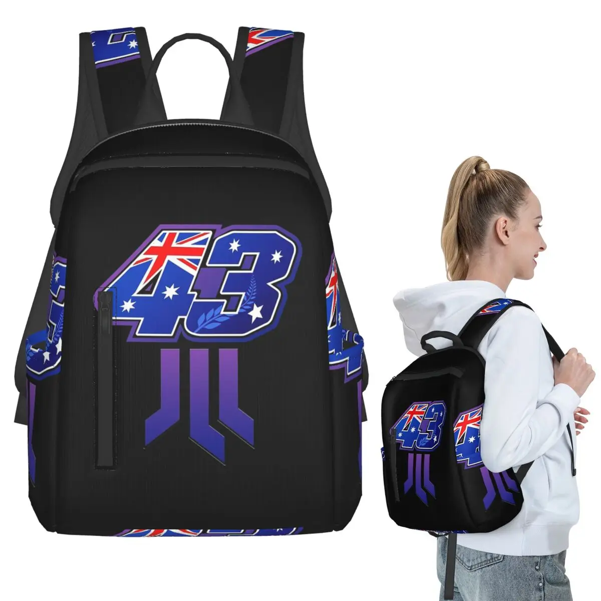 Jack Miller Number 43 Backpack Student BookBag Boys Girls School Bag Computer Shoulder Bags Men Women