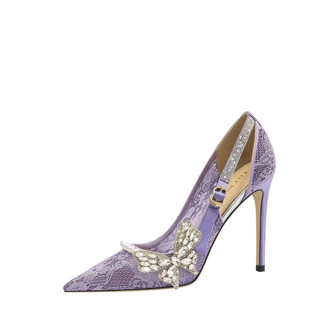

Fairy Style Stunning Crystal Bow High Heels 2026 Hollow Single Shoes