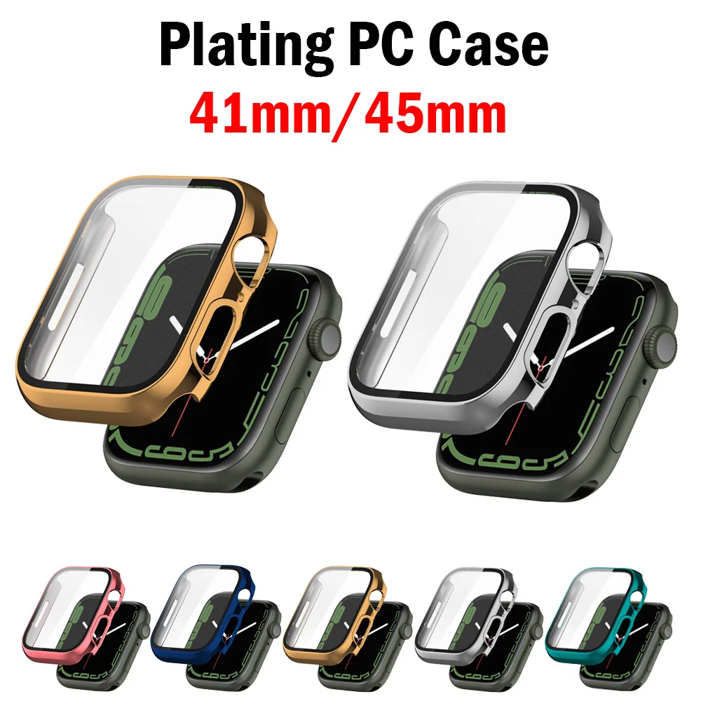 

Screen Protector Glass+Case for Apple Watch 8 7 44mm 45mm 41mm 40mm 42mm 38mm Chang To Ultra Bumper IWatch Series 3 4 5 6 SE