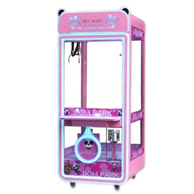 Fully transparent doll machine new large commercial Internet celebrity scan code coin catching machine Nalin clip doll machine