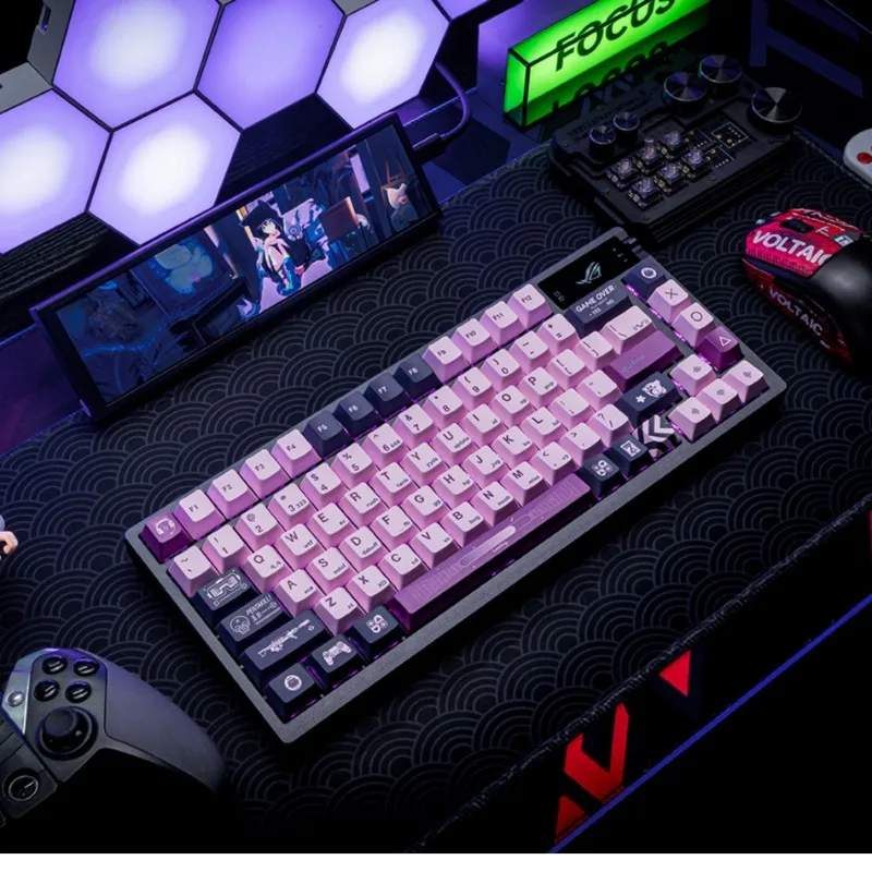 E-Sports Girl Theme Keycaps Set PBT Thermal Sublimation Keycaps for Mechanical Keyboard Accessories Cherry Profile Keyboard Caps