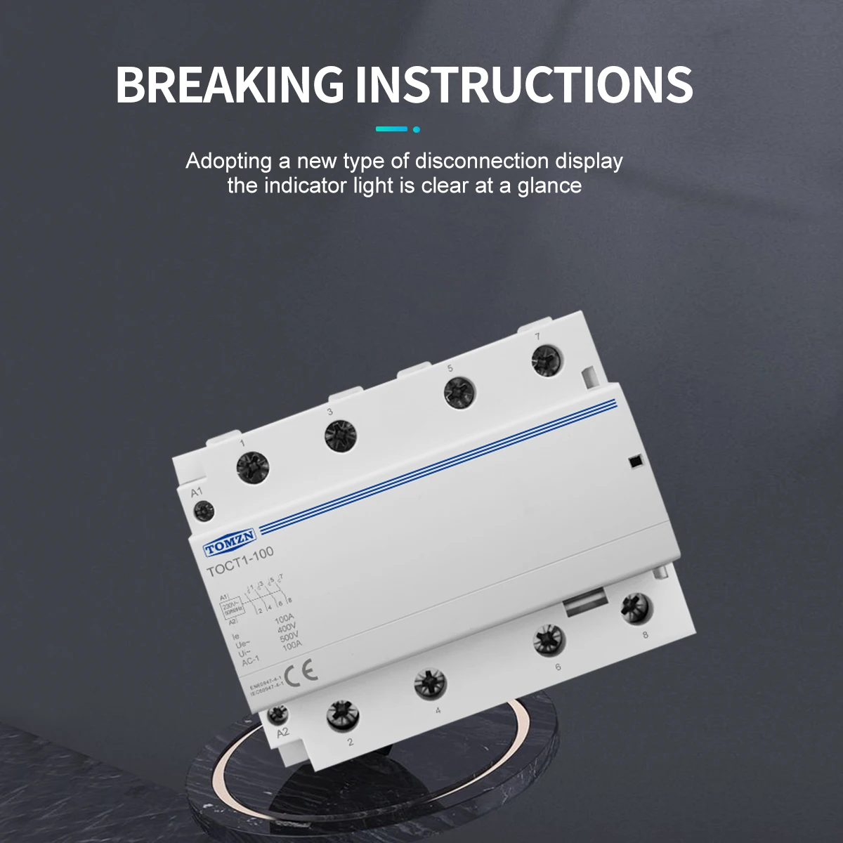 TOCT1-100 4P 100A 4NO 400V 50/60HZ Din السكك الحديدية المنزلية التيار المتناوب وحدات قواطع 4NO أو 2NO 2NC 230V كولي #4