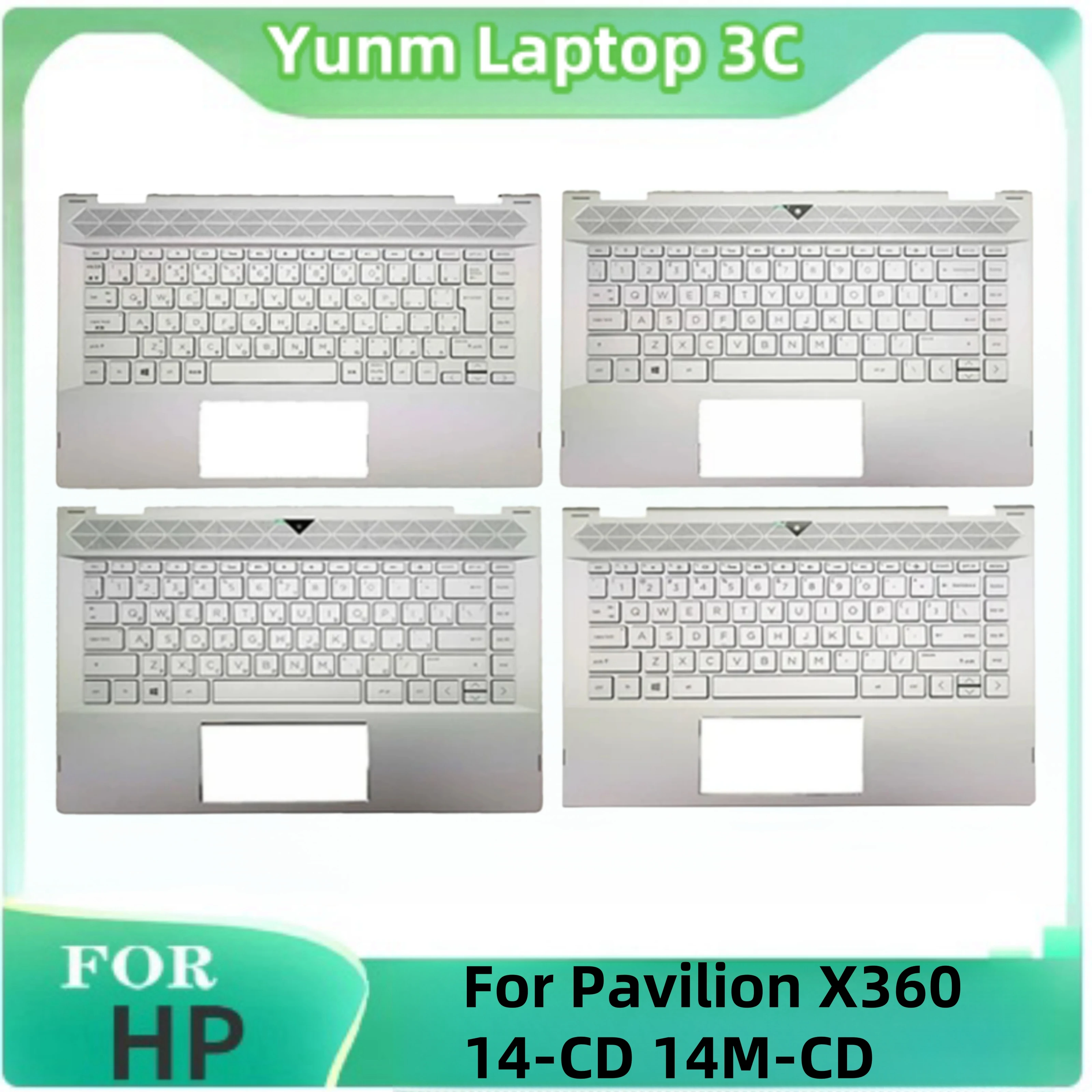 New Original For HP Pavilion X360 14-CD 14T-CD 14M-CD Laptop Palmrest Upper Case US Backlit keyboard TPN-W131 Silver