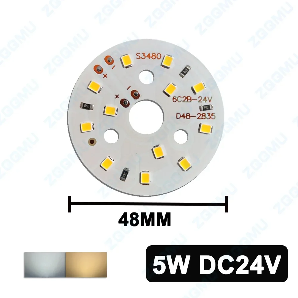 LED Chip 12V 24V 1W to 9W SMD Lamp Module Round Light Source Board for LED Bulb Downlight Lighting Replacement