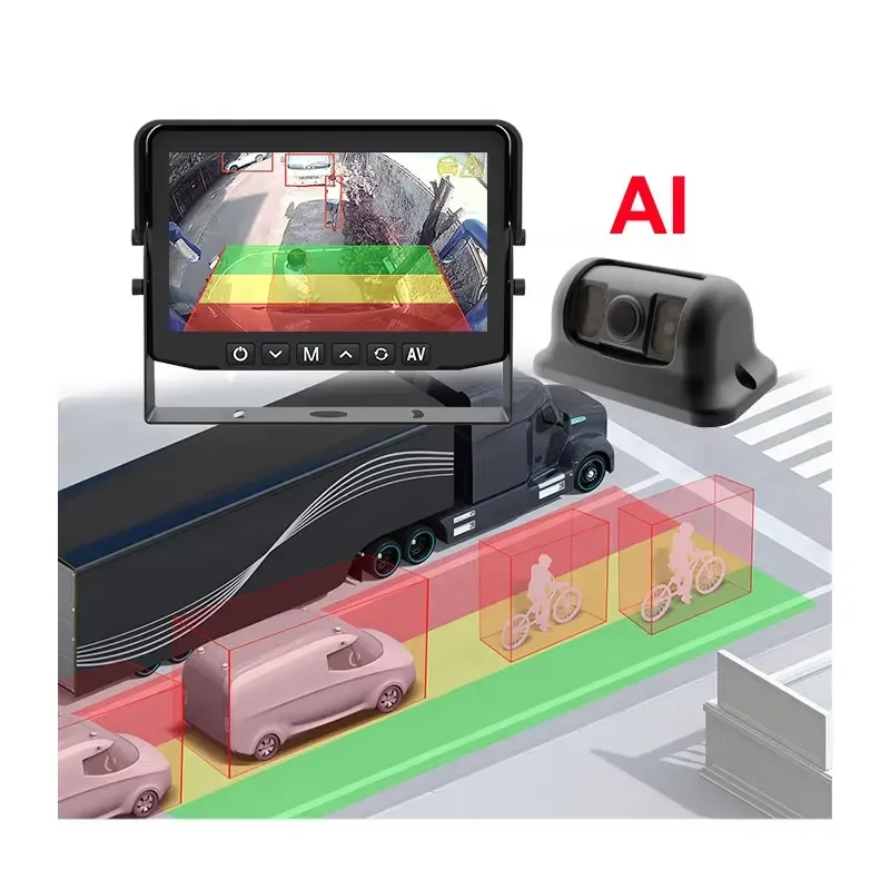 Hot Sale 720P 1080P Blind Spot Detection Rear View Ai Camera Pedestrian Vehicle Warning Alarm Ai Bsd Truck Reverse Backup