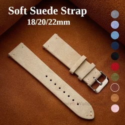 New Soft Suede Leather Watch Strap Quick Release Wristband 14mm 16mm 18mm 20mm 22mm Calfskin Bracelet for Samsung Watch6 5/4/3