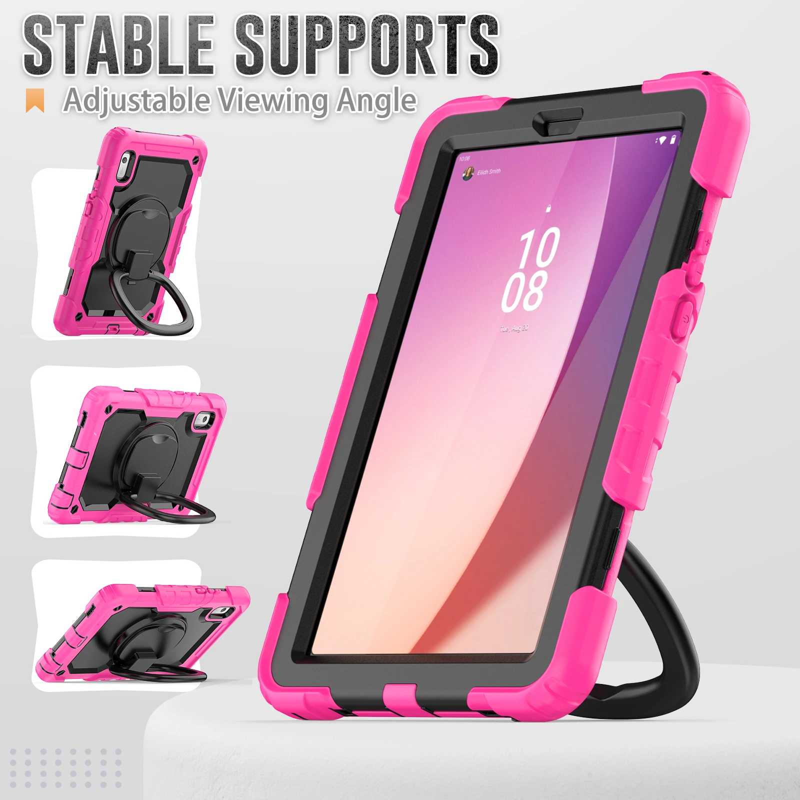 Hybrid Case For Lenovo Tab One K9 2025 TB305FU M9 2023 TB310FU 310XU M8 4th Gen TB301XU 300FU 300XU Rotating Cover Handle Grip