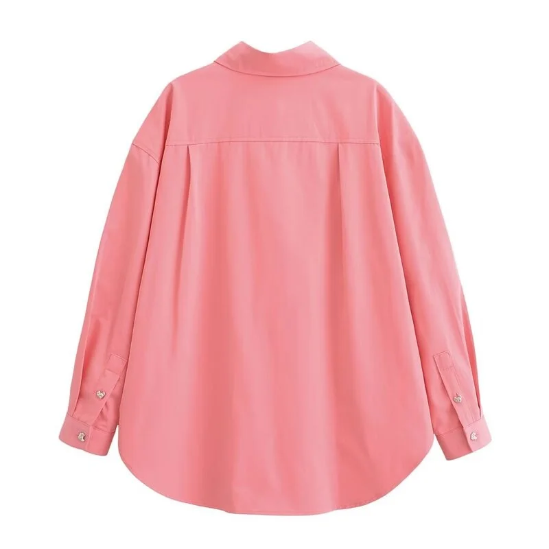 Primavera 2025 Donna Faion Commute Lungo Sve Cotone Ricamato Loose Fit irt Versatile Sle Casual Busin Office