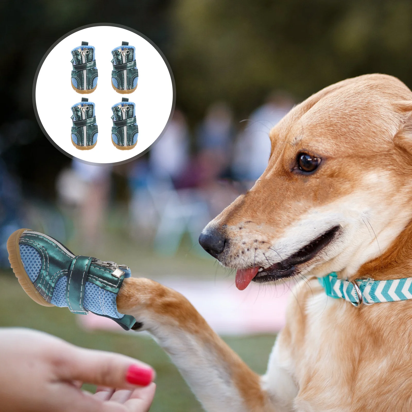 

4pcs Dog Anti-Slip Rubber Sole Warm Pet For Outdoor Indoor Adjustable Adjustable Dog Shoes Puppy Shoes Dogs Supplies