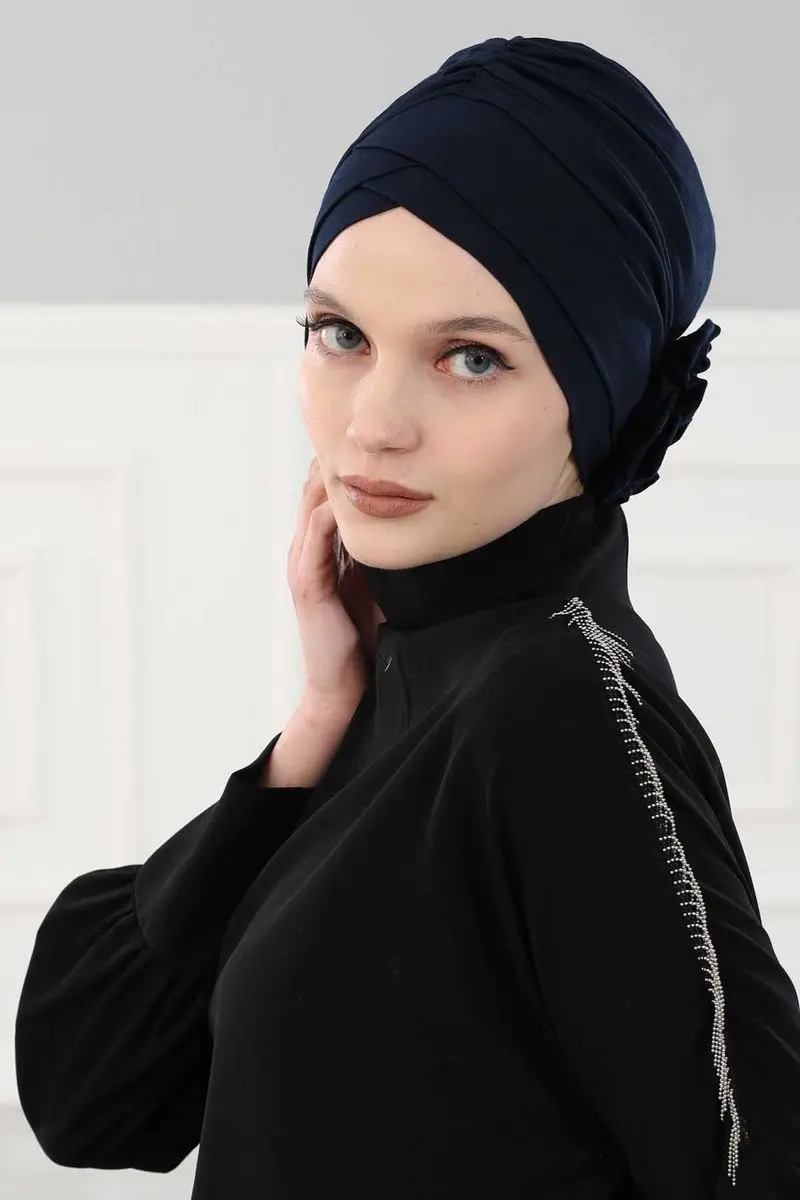 Cross Rose Bone Biru Navy