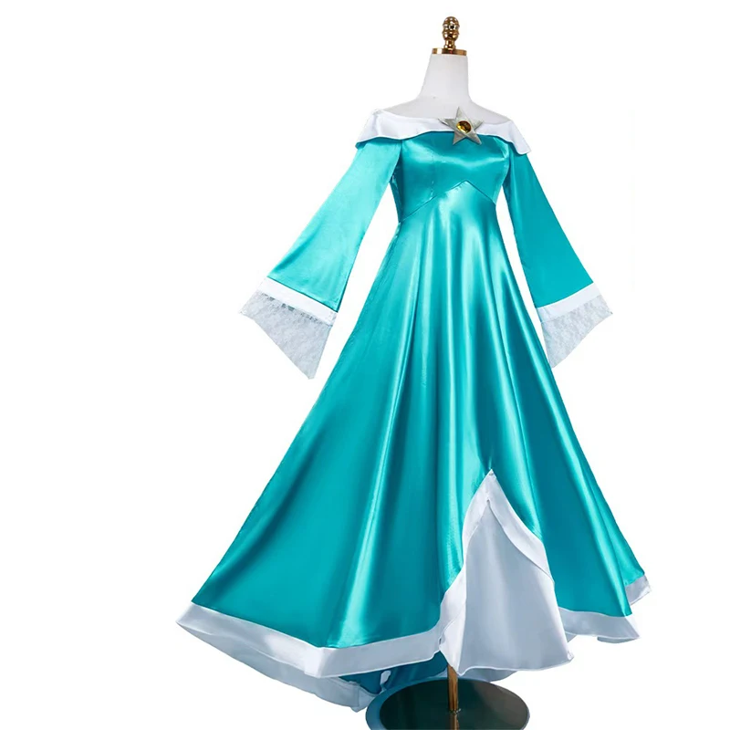 Anime Galaxy Princess Cosplay Costume Blue Long Dress Elegant Party Outfit Women Halloween Role Play Wear view 2