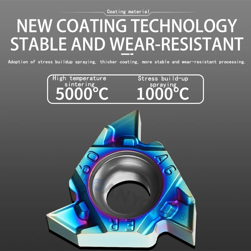 Filettatura interna ed esterna in acciaio temprato 16ER/IR1.5-3.0 taglierina per denti AG60 gradi inserti CNC in acciaio inossidabile ad alta durezza