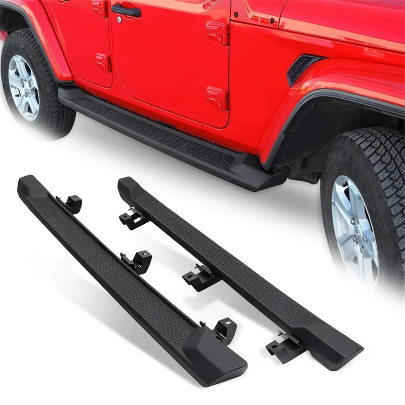 1set 4Door Car Running Board Side Step Bar Guard Pedals For Jeep Wrangler JK JL 2007-2023 Aluminum Alloy Foot Running Pedals