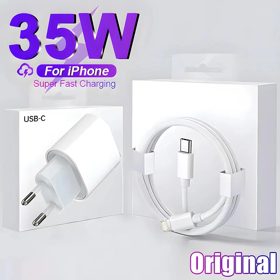 NEW Original PD 35W Fast Charger For iPhone 16 15 14 13 12 11 Pro Max Plus XS USB C Cable Fast Charging Type-C Cables Accessorie