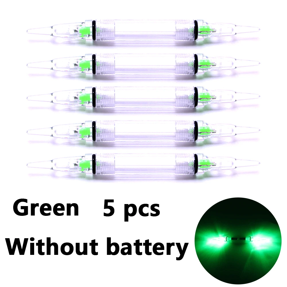 5 قطع من مصابيح الصيد الوامضة ذات نهايةين، وأضواء الصيد تحت الماء، وأضواء الطعم الليلية لصيد القوارب، والمصابيح الخلفية (بدون بطارية)